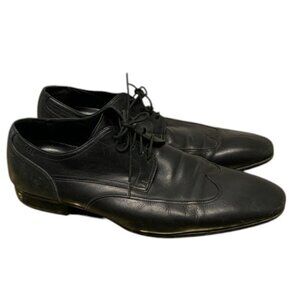 Hugo Boss Wingtip Oxford Shoes‎ Mens 9.5 Black Leather Brogue Dress Formal Wear